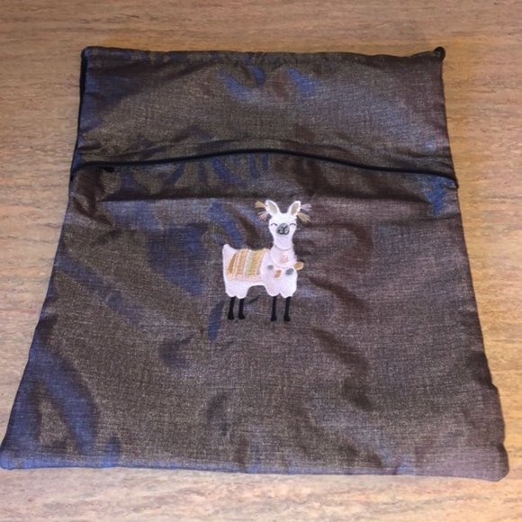 Thirty-one Cinch Sac - Charcoal Crosshatch with Llama - NIB - Picture 2 of 2